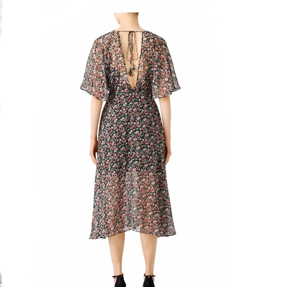 Rebecca Minkoff Ali Floral print midi dress size 8 - Picture 2 of 5